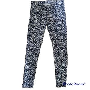 Womens ZARA Medium Rise print jeans sz 4 Slim Fit